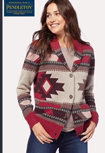 Pendleton wool shawl cardigan - pendleton,